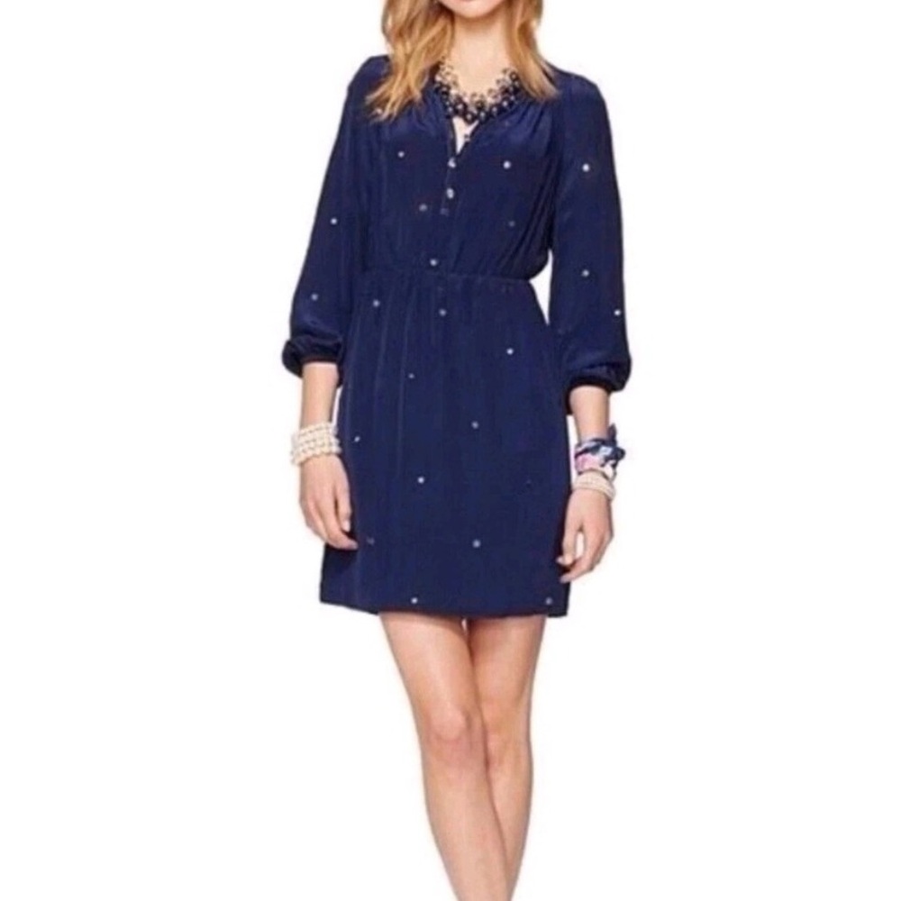 Beautiful Lilly Pulitzer Navy mirrored silk dress